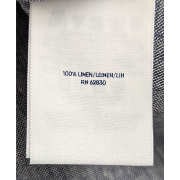 Lands' End sz XL 18 100% Boxy Linen Blouse blue short sleeves top 1281 - Picture 4 of 4